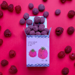 LE BIGLIE DI CIOCCOLATO AL LATTE E LAMPONI